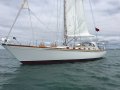 Little Harbor 50 -Elegance & Performance in a World Cruising Yacht:Ishara at anchor (100m chain)