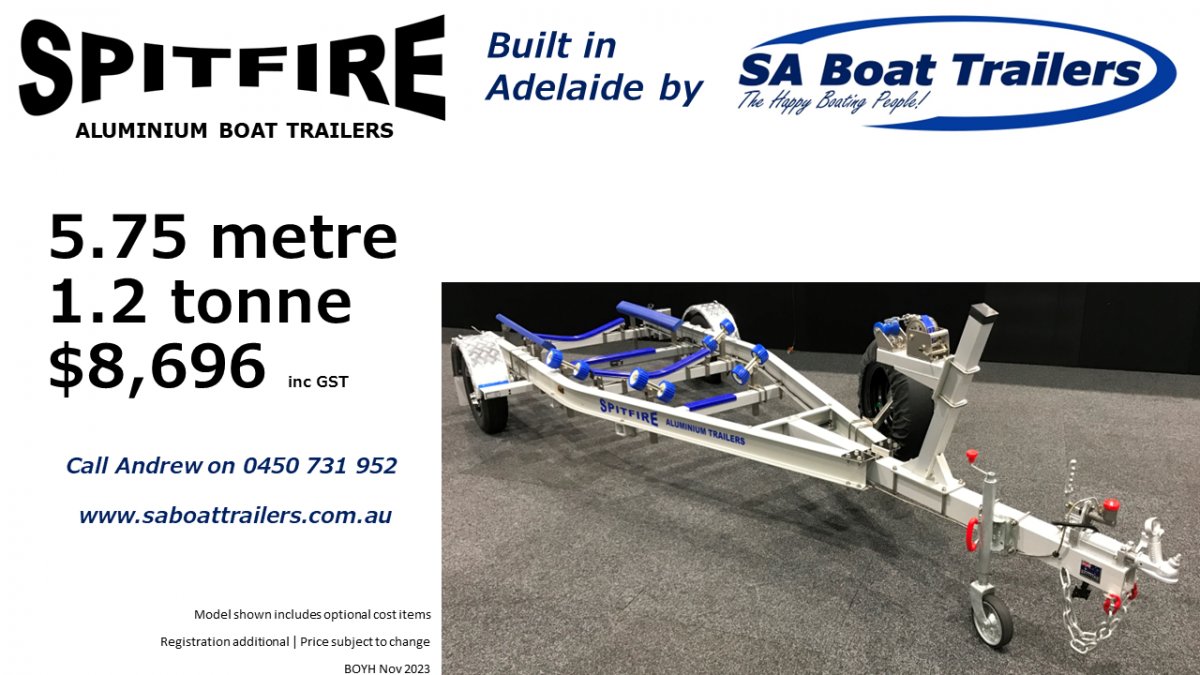 Spitfire Aluminium Boat Trailer 5.75m Single Axle 1200kg Atm for Sale