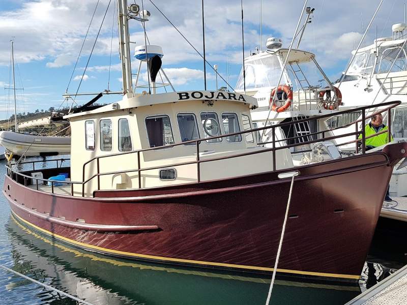Custom steel trawler style coastal cruiser