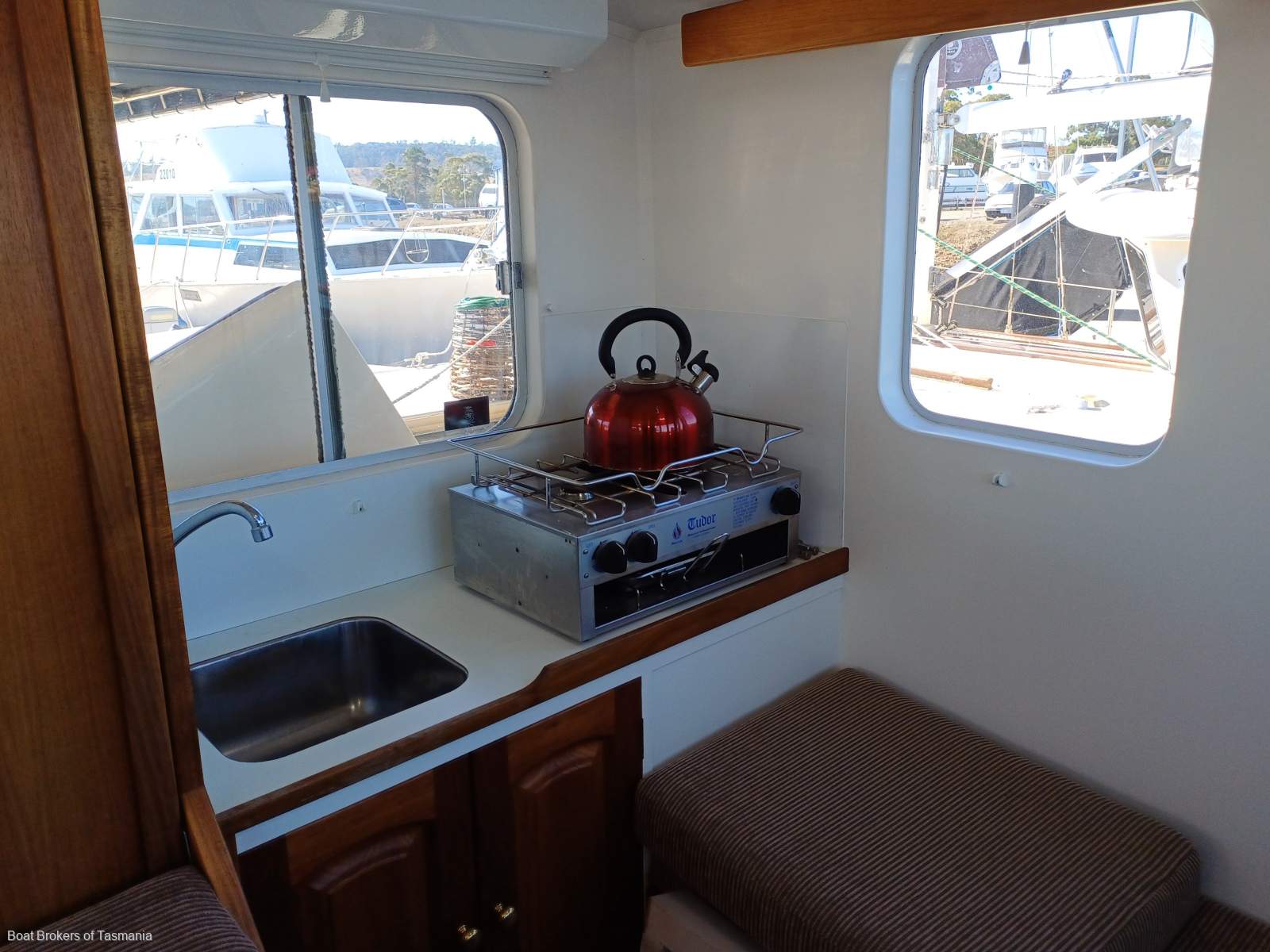BOJARA Custom steel trawler style coastal cruiser Boat Brokers of Tasmania