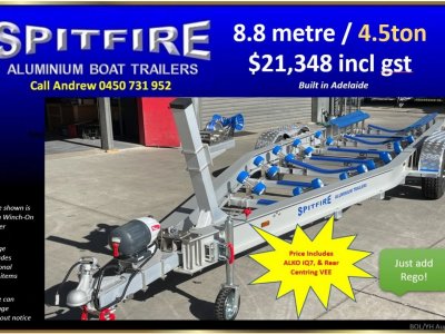 SPITFIRE SA - 4.5t x 8.8m Aluminium Boat Trailer