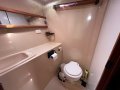 Riviera 34 Flybridge Cruiser " Dual Helm, Dual shaft Diesels ":Bathroom with Electric Toilet