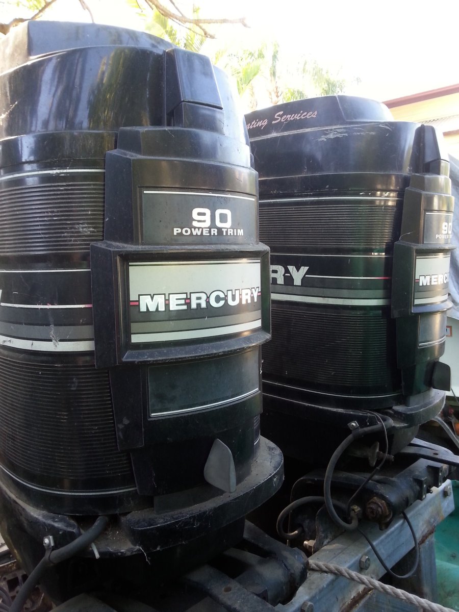 90HP MERCURY OUTBOARD x 2, STRAIGHT 6s, 1988 Model $2200 for both