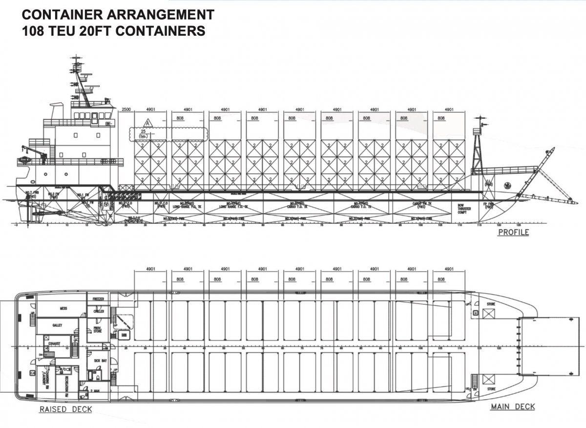80m LCT Container Vessel