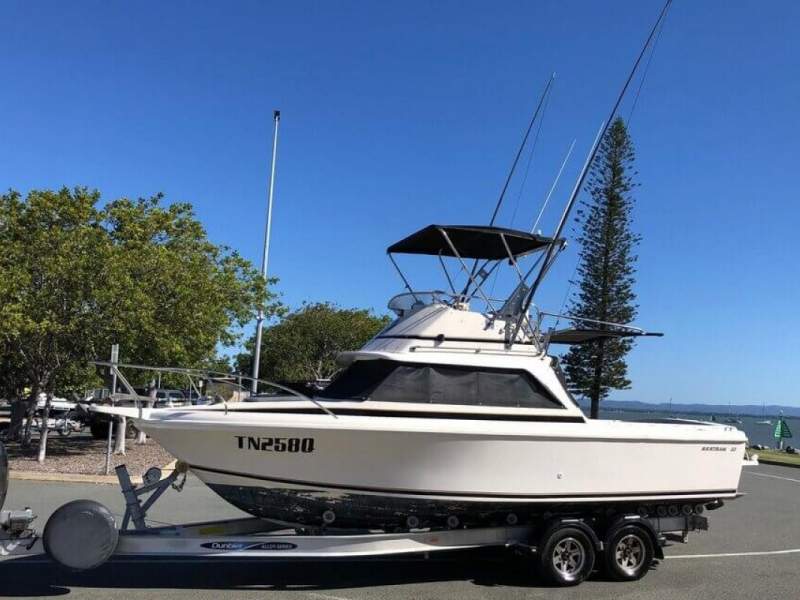 Bertram 23 Flybridge Cruiser on Alloy Trailer