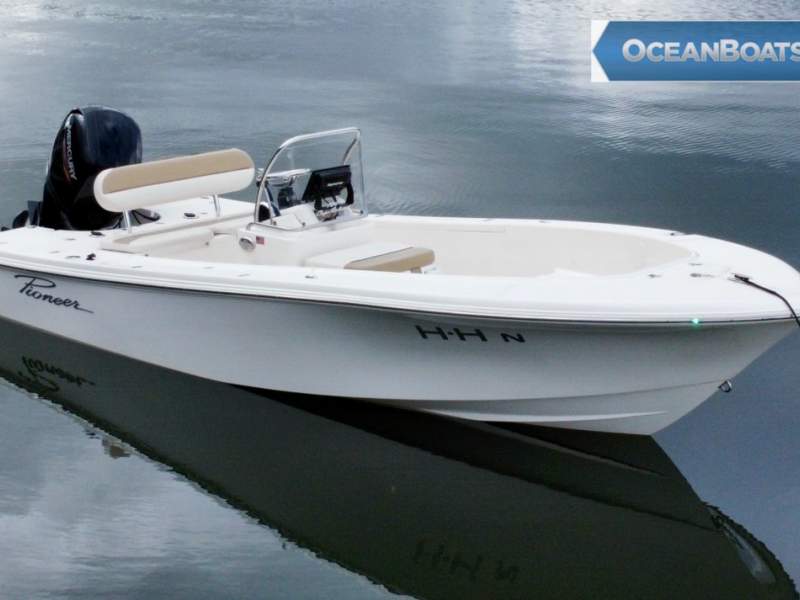 Pioneer 186 Cape Island Mercury150hp sitting on an alloy trailer