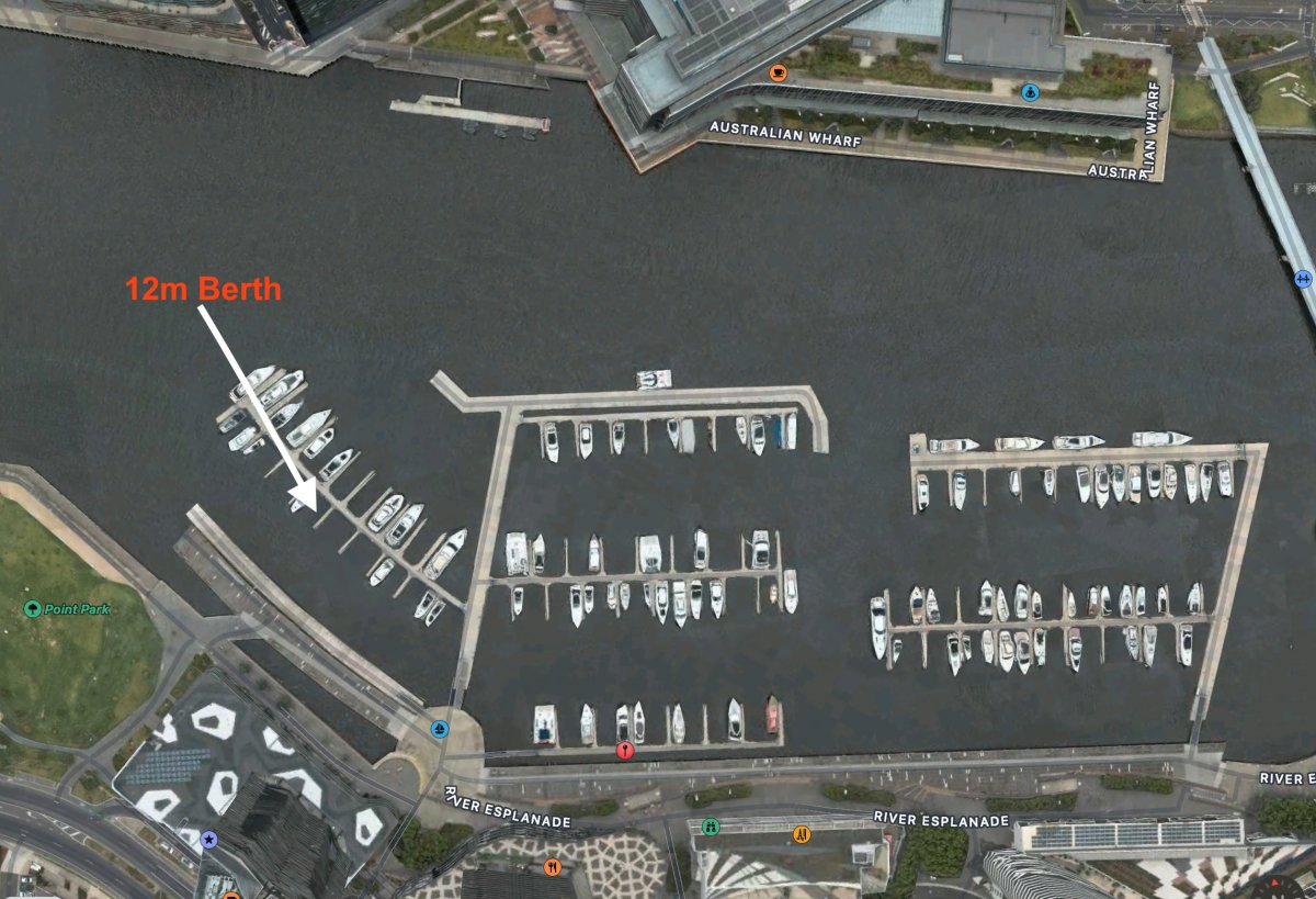 12m Berth at Marina Yarra's Edge Docklands Available for sale
