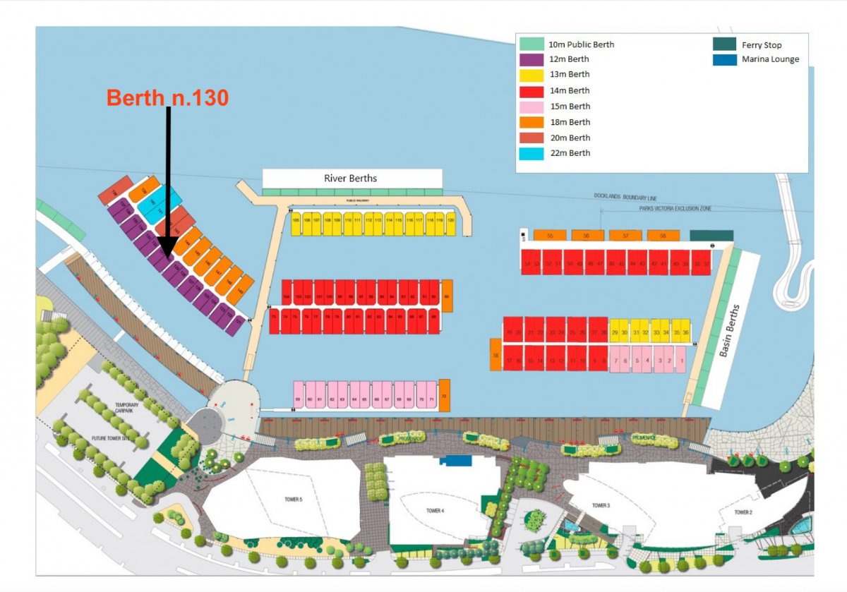 12m Berth at Marina Yarra's Edge Docklands Available for sale