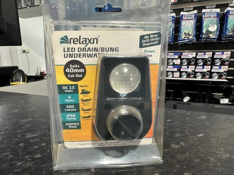 Relaxn LED Drain/Bung Underwater Light - Blue