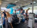 Trawler boat converted to a surf charter