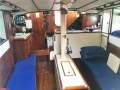 Dutch built sailing yacht with classic lines:saloon looking aft