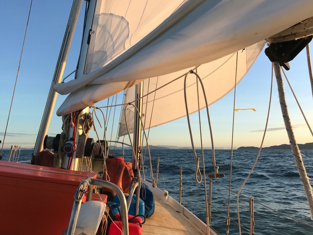 Dutch built sailing yacht with classic lines:Under main and genoa