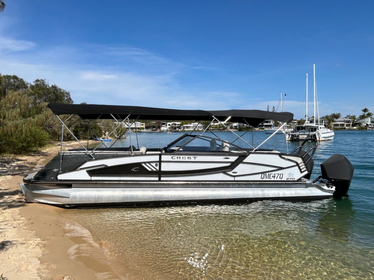 Crest Pontoons Continental NX270 SLS Twin 300Hp and Noosa Jetty Berth