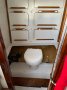 Adams 13 Aluminium with ballasted drop keel, ocean cruiser:Head to port side  keel case