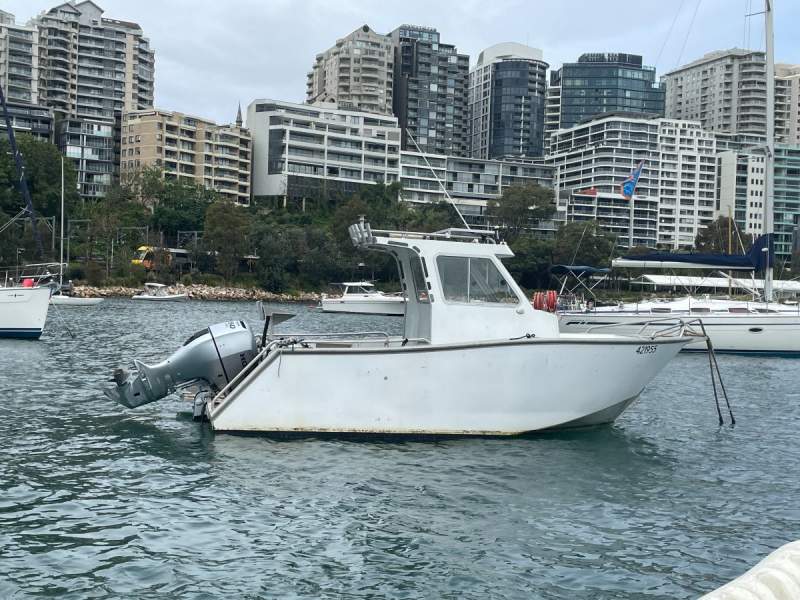 Amara 6.0 Centre Cab Aluminium boat in commercial survey with trailer