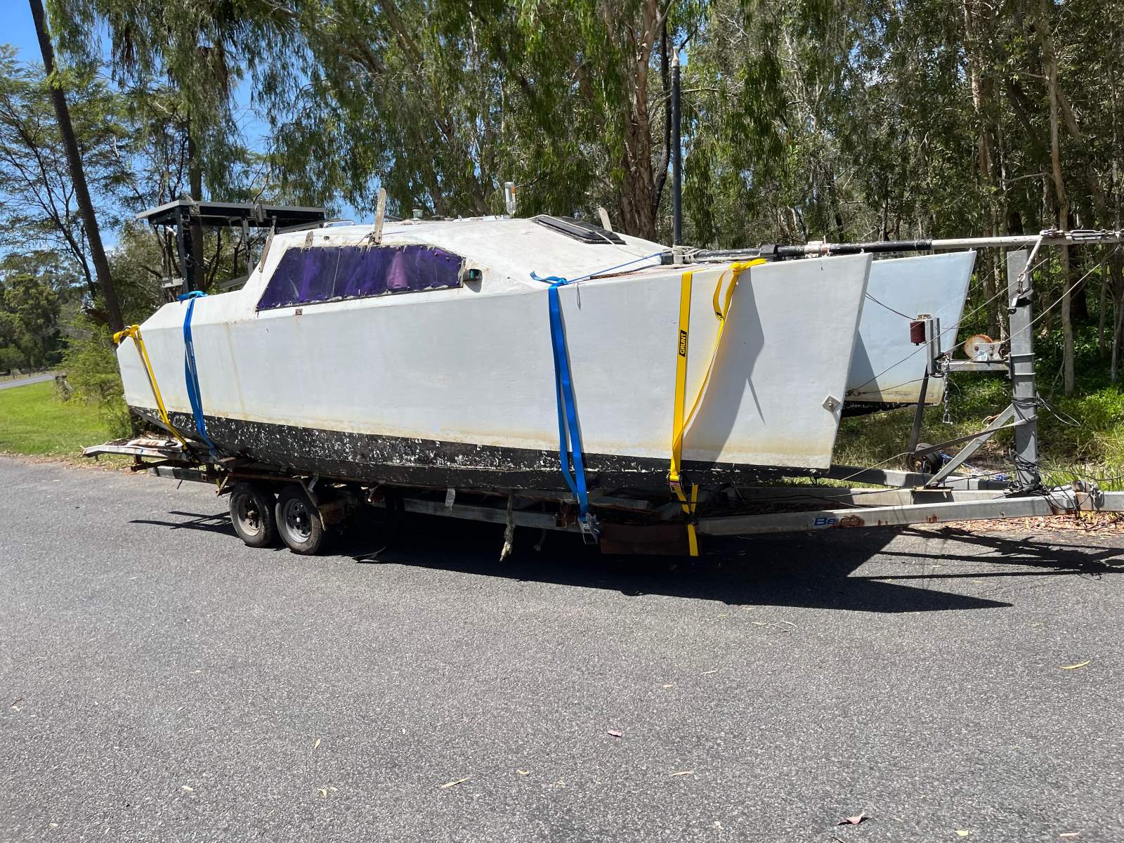 Waller Catamaran Waller 670 catamaran project on trailer