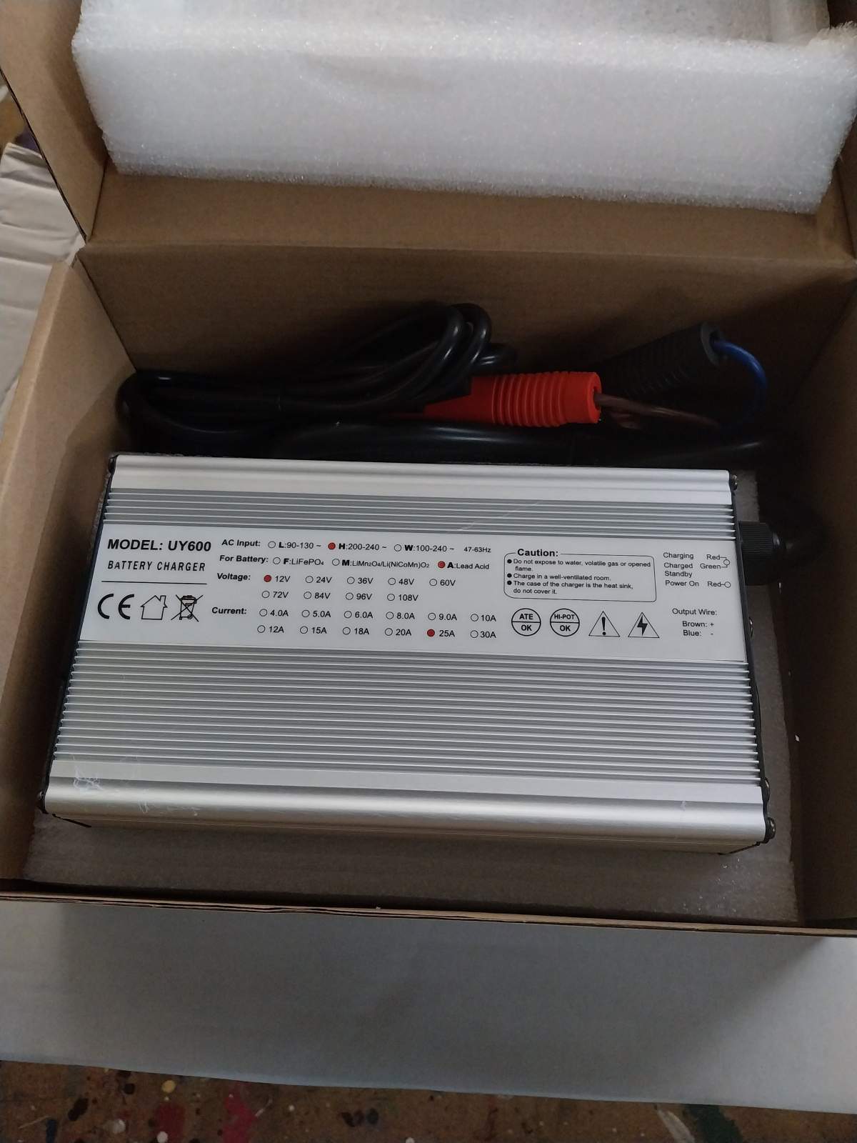 Battery charger, 12V, 20 amp
