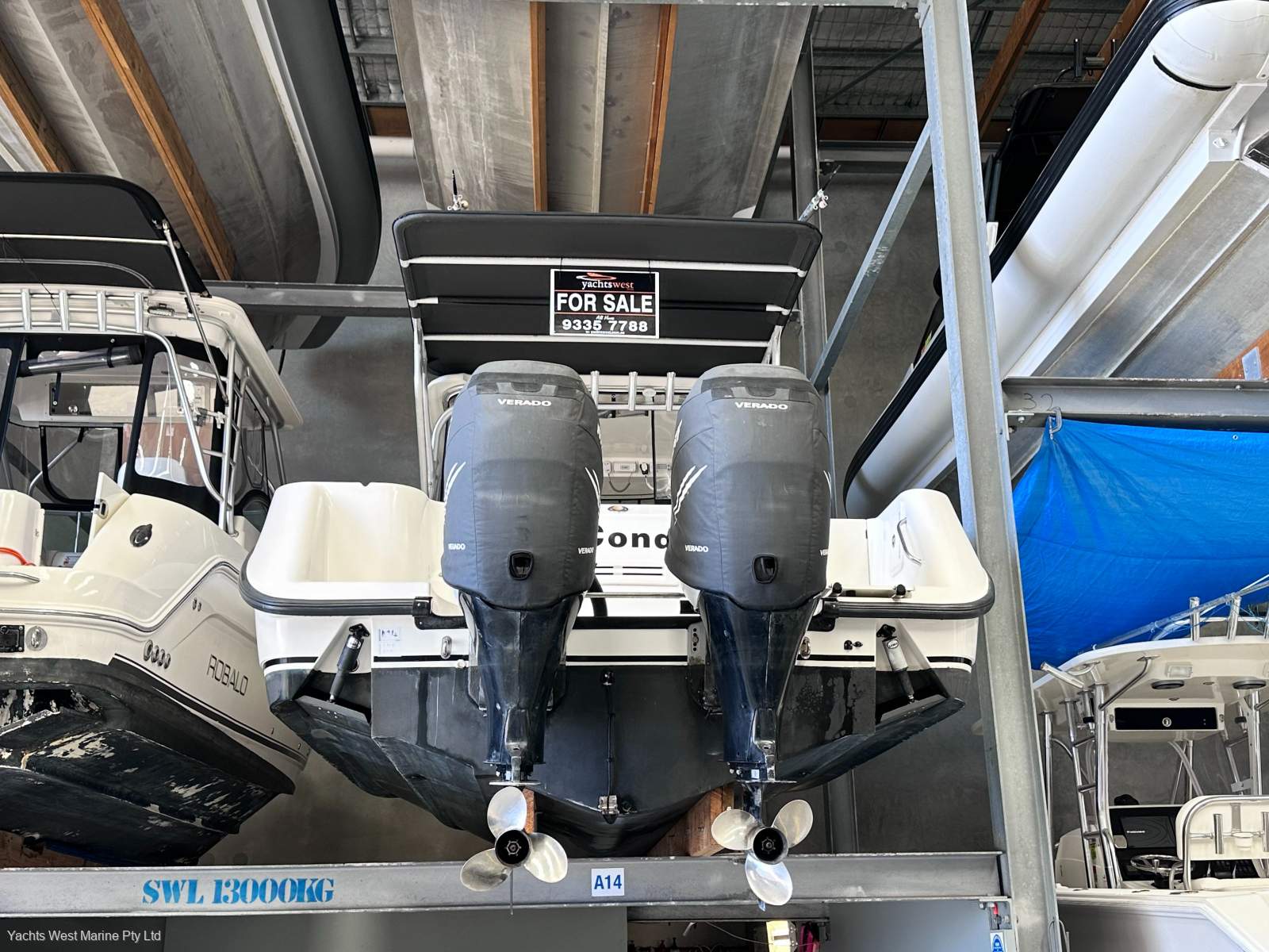 Boston Whaler 305 Conquest " BOATHOUSE STORAGE RACK ":Indoor Storage
