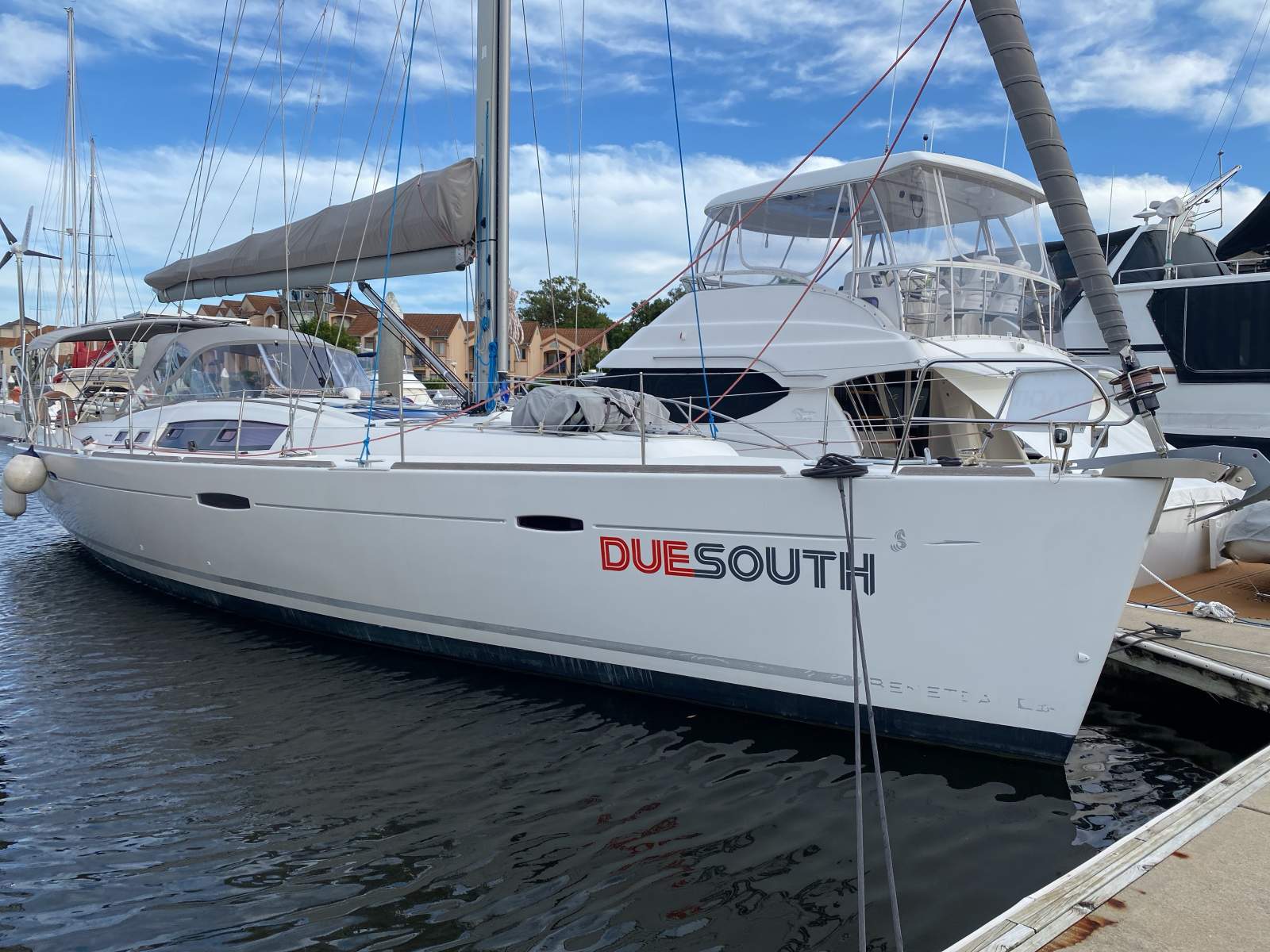 Beneteau Oceanis 50 - Luxury 3-cabin equipped for Offshore Cruising:Due South is fitted with an optional inner forestay and cutter staysail