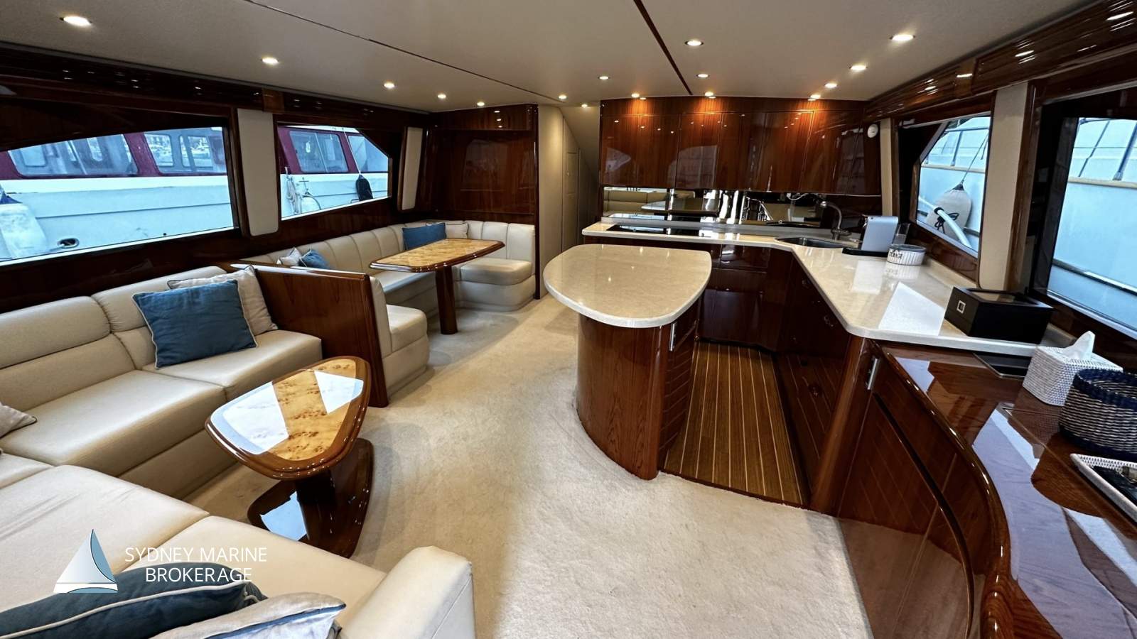 Viking 62 Enclosed Flybridge Motor Yacht:3 Sydney Marine Brokerage Viking 62 Motor Yacht For Sale