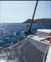 Lagoon 420 Owners version three cabins each with ensuite:Trampoline nets