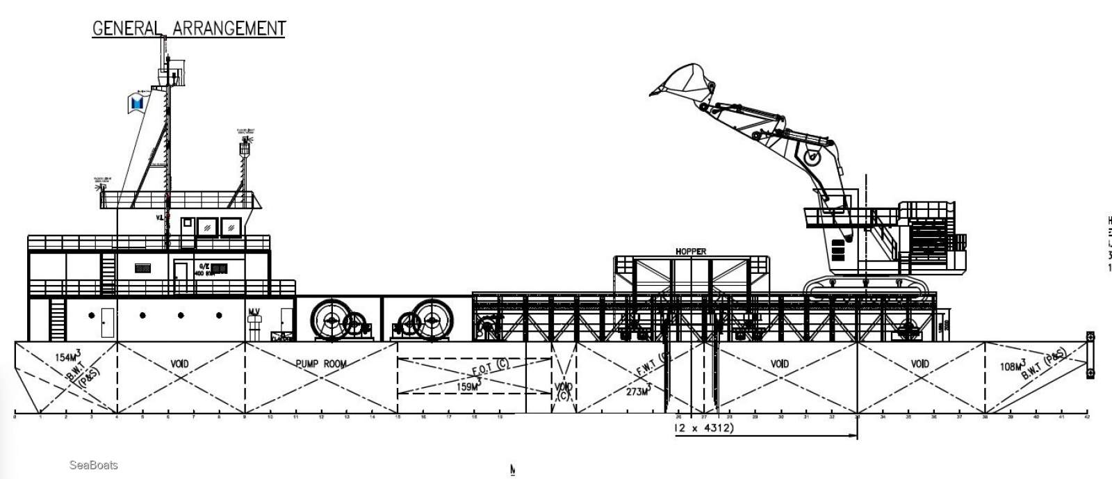 64m Tremie Barge c/w Mining Excavator