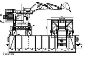 64m Tremie Barge c/w Mining Excavator