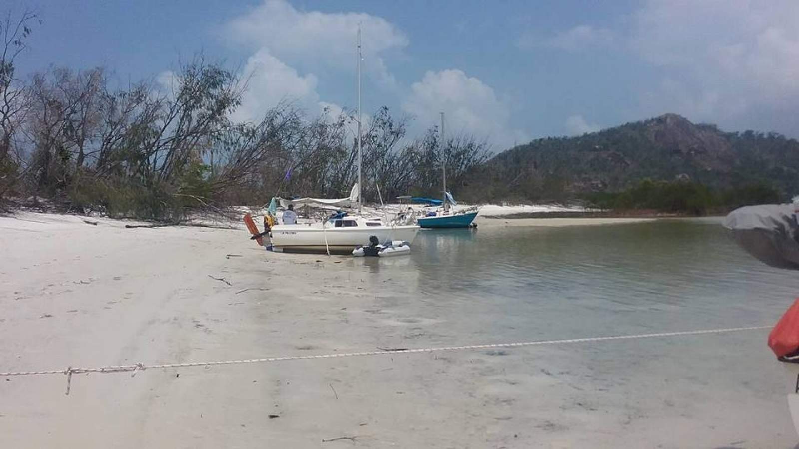 Careel 18 Compass Careel 18 TS White - on braked trailer:Shallow draft afforded by swing keel