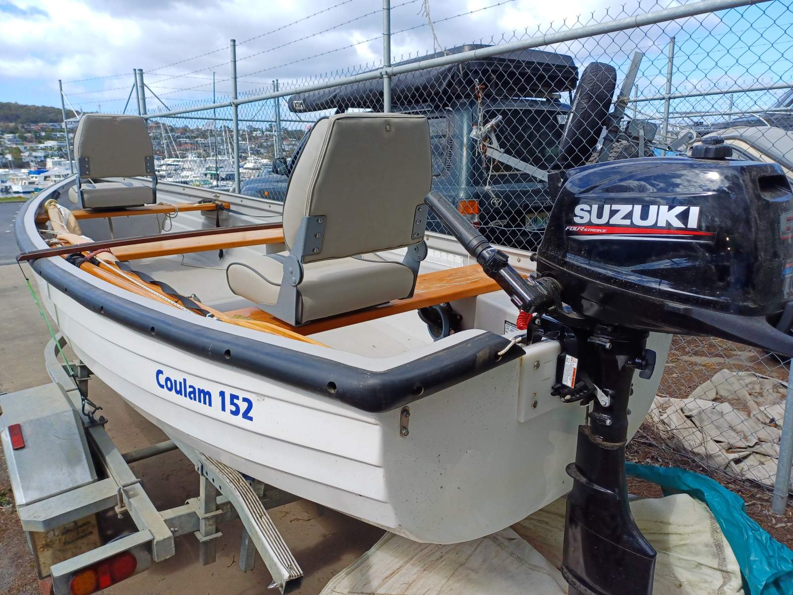 COULAM 152 Coulam Boats UK 152 Defender Fibreglass dinghy made for the fly fisherman! Boat Brokers of Tasmania