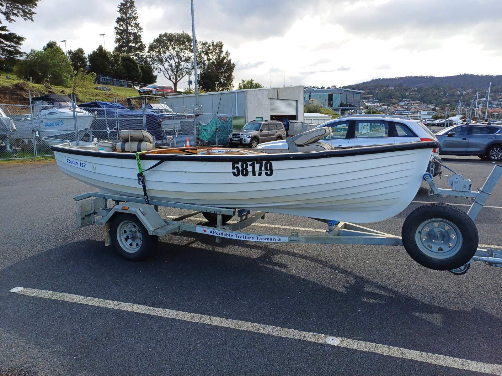 COULAM 152 Coulam Boats UK 152 Defender Fibreglass dinghy made for the fly fisherman! Boat Brokers of Tasmania