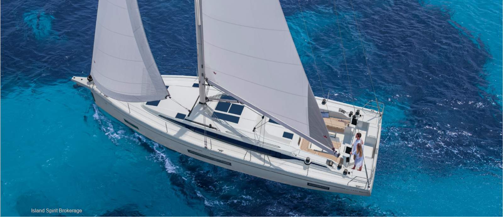 Bavaria C46 'Lady Andaman':Under sail top view Bavaria C46 'Lady Andaman':Under sail top view