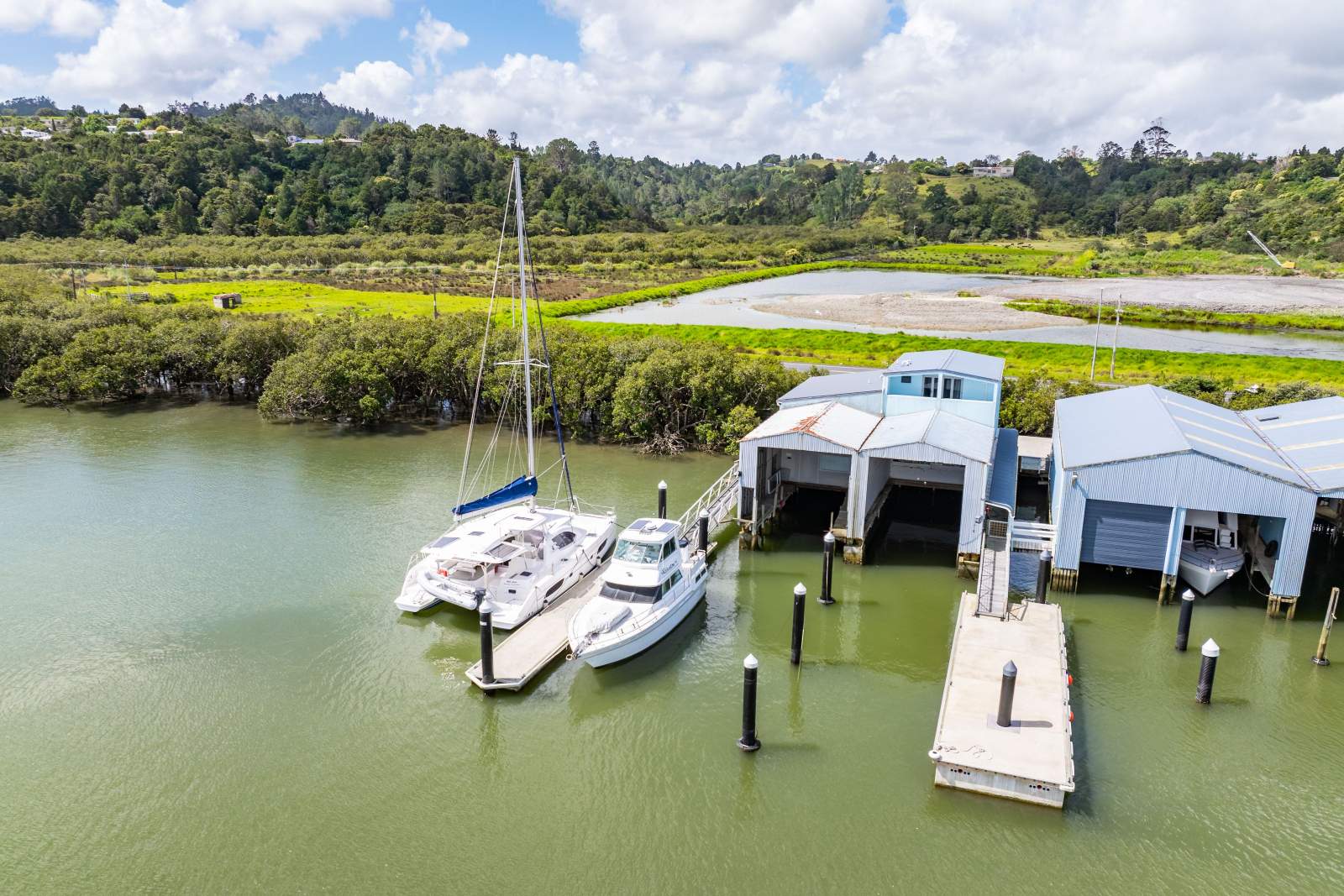 Boatshed and Catamaran Berths for Sale or Rent:End boatshed