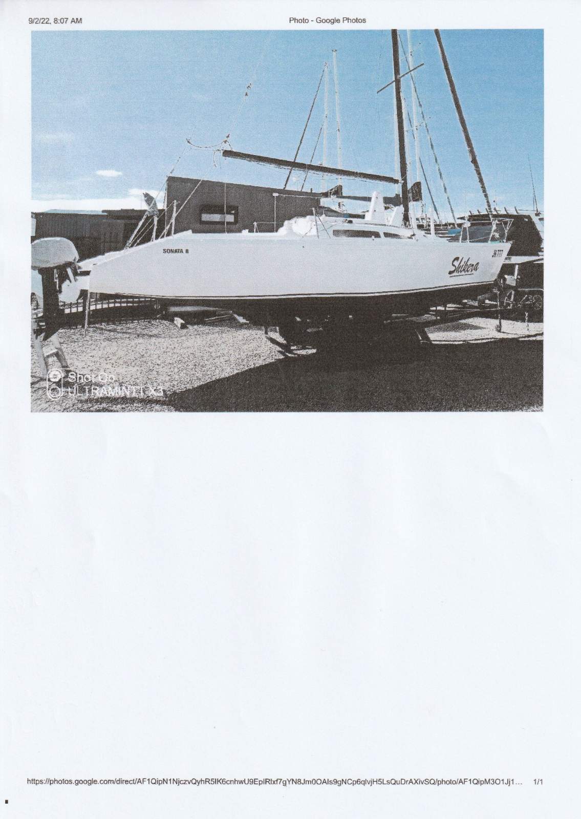 Sonata 8 Drop Keel:ON REGISTERED TRAILER