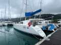 Lagoon 440 'Mystikal':Side view at dock
