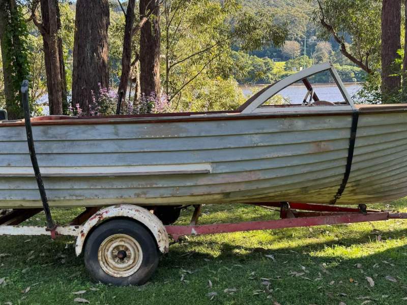 Vintage Wooden Runabout - with McCulloch Outboard