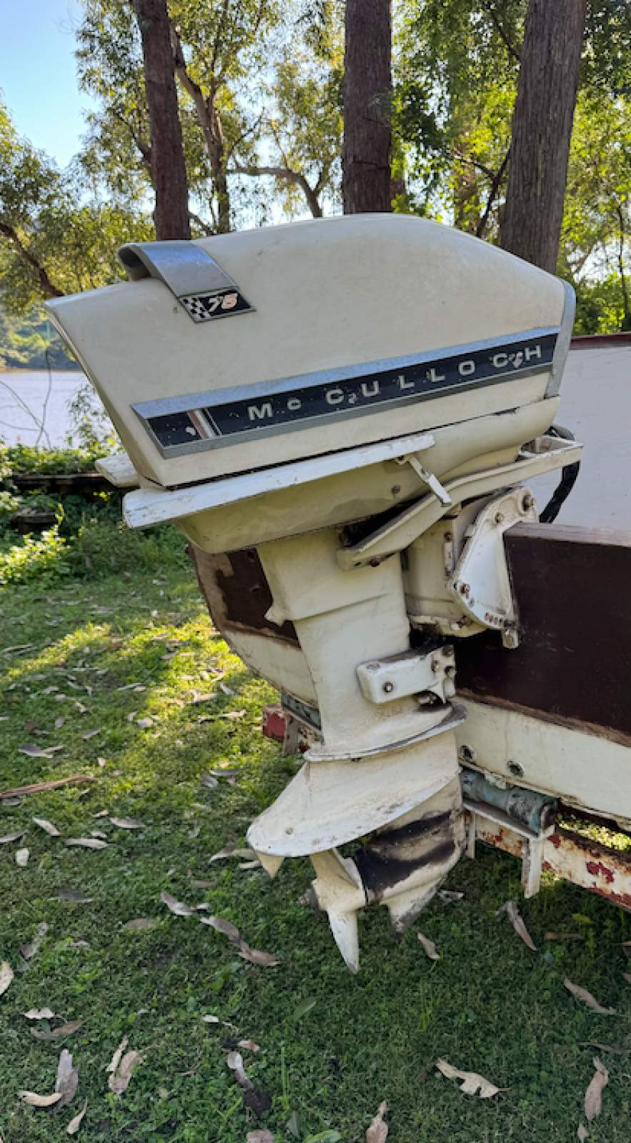 Vintage Wooden Runabout - with McCulloch Outboard