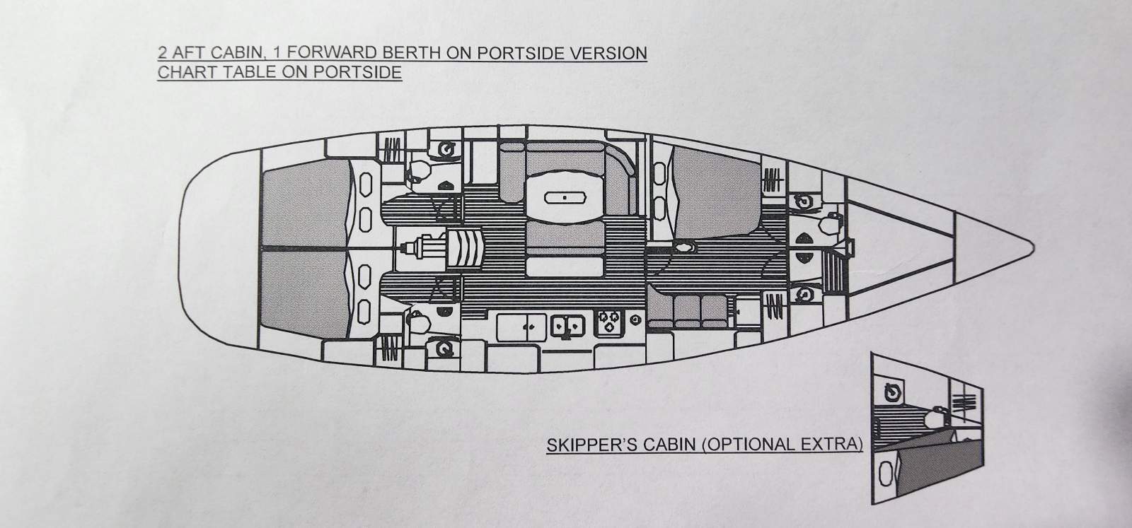 Beneteau 50 Owners Version 3 Cabin 3 Bathroom:Layout