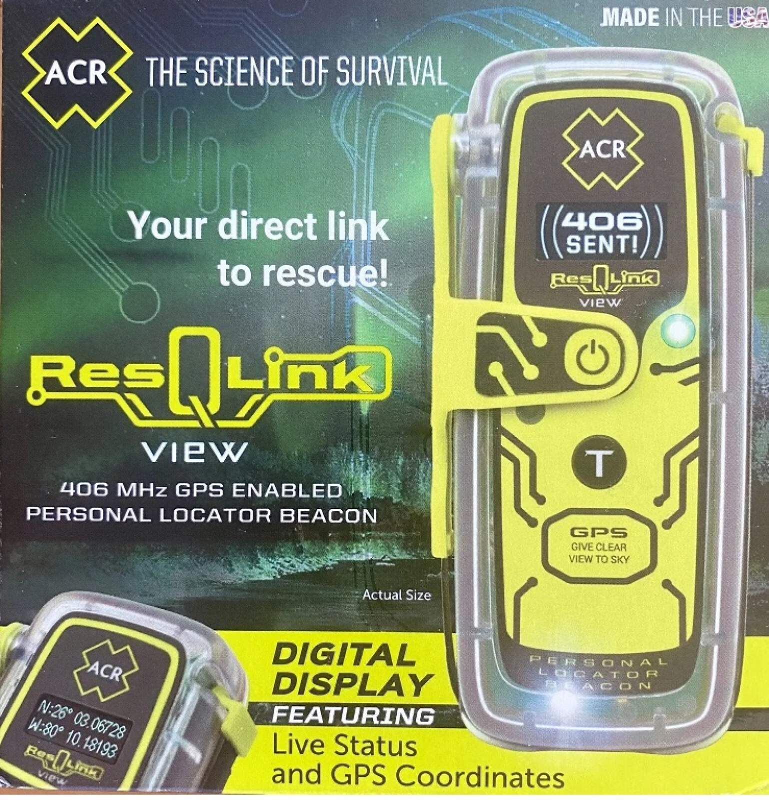 ACR ResQLink 425 View Personal Locator Beacon With Digital Display