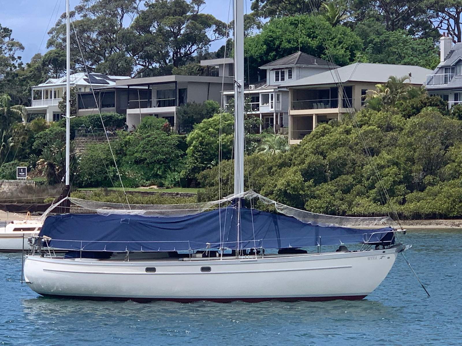 Swanson 38 Masthead sloop yacht, spoon bow, canoe stern