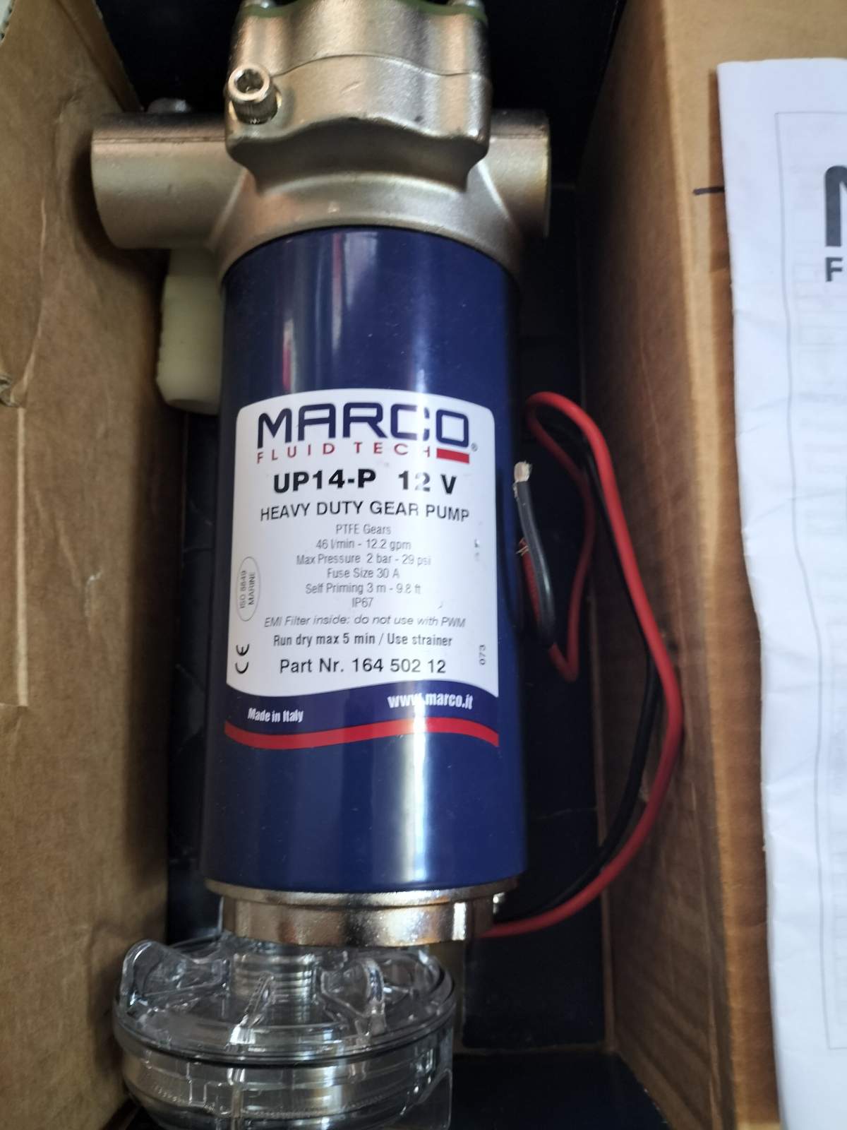 Marco pump UP14-P 12V with PFTE gears