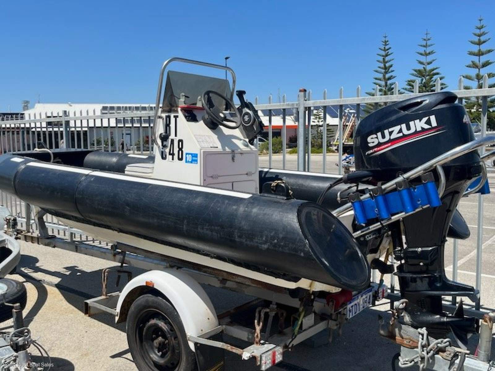 Prestige X Rubber duck converted to poly tubes on Trailer