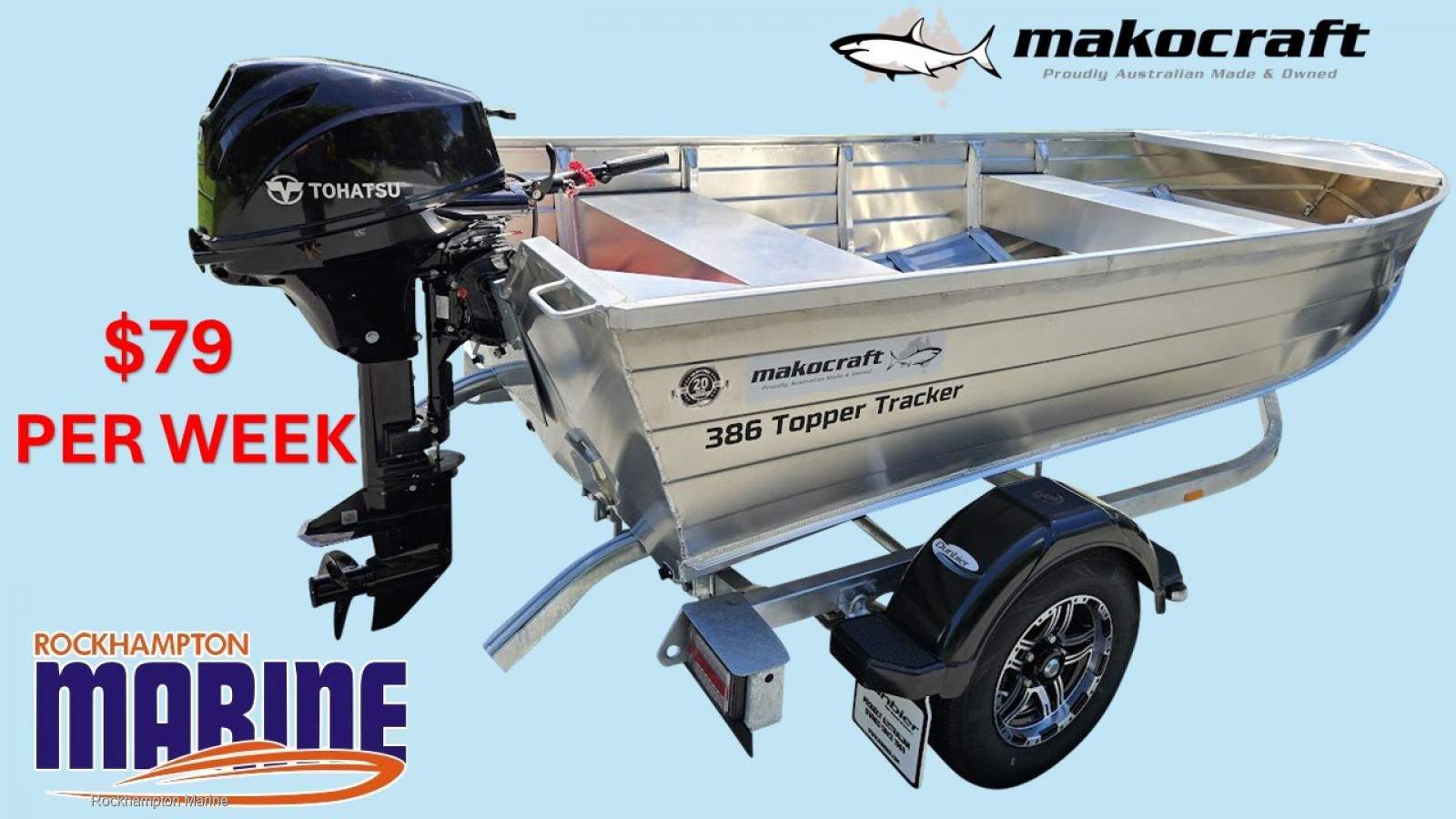 Makocraft 386 Topper Tracker B, M, T PACKAGE FROM ROCKHAMPTON MARINE!!