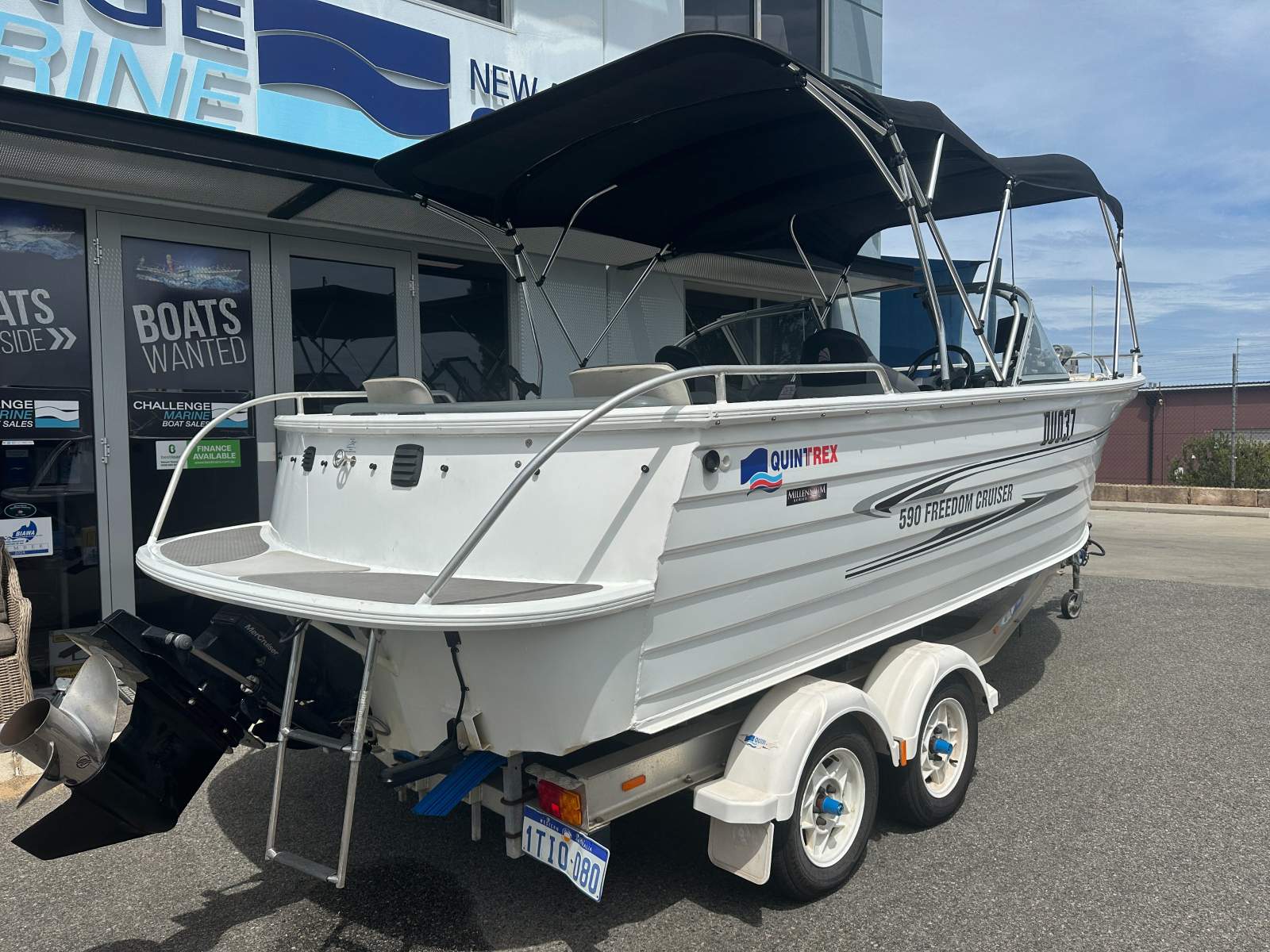 Quintrex 590 Freedom Cruiser with New Mercruiser 200HP installed 2018