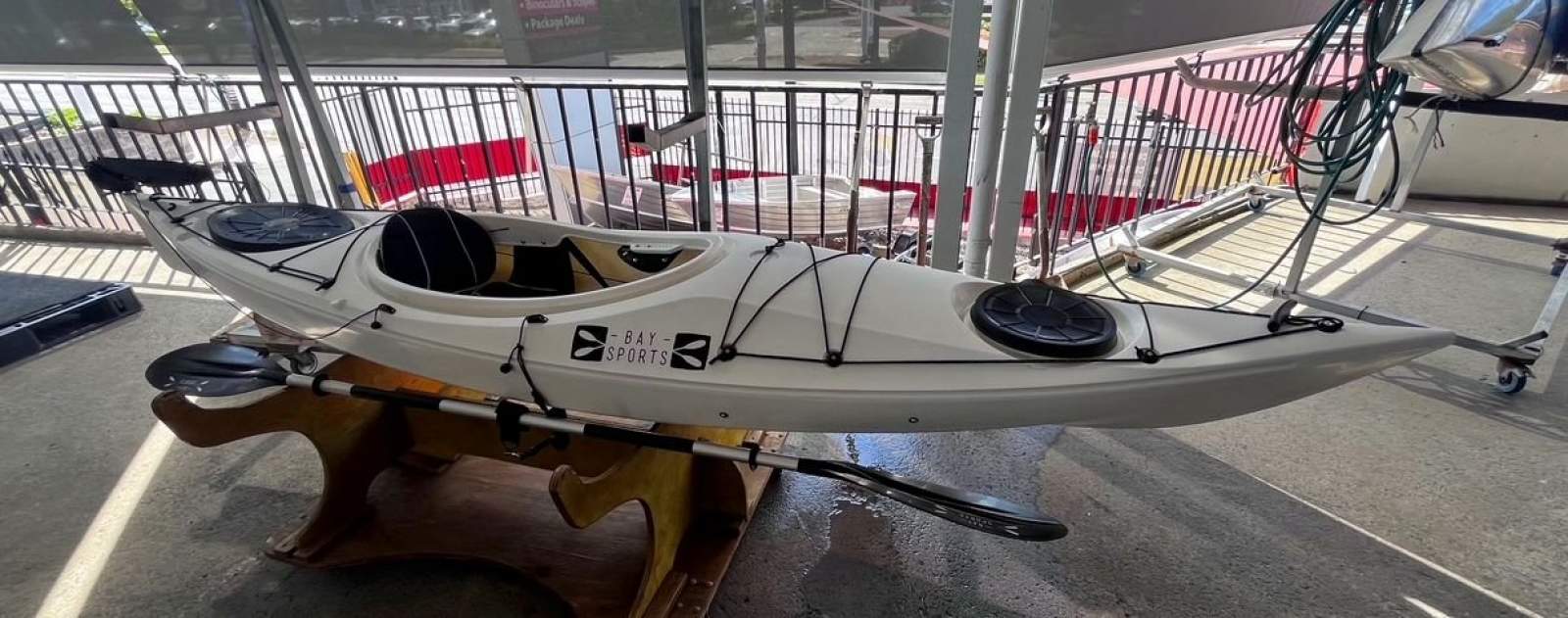 Used Aquanauta PRO Single Sit In Kayak with rudder and 2 piece paddle