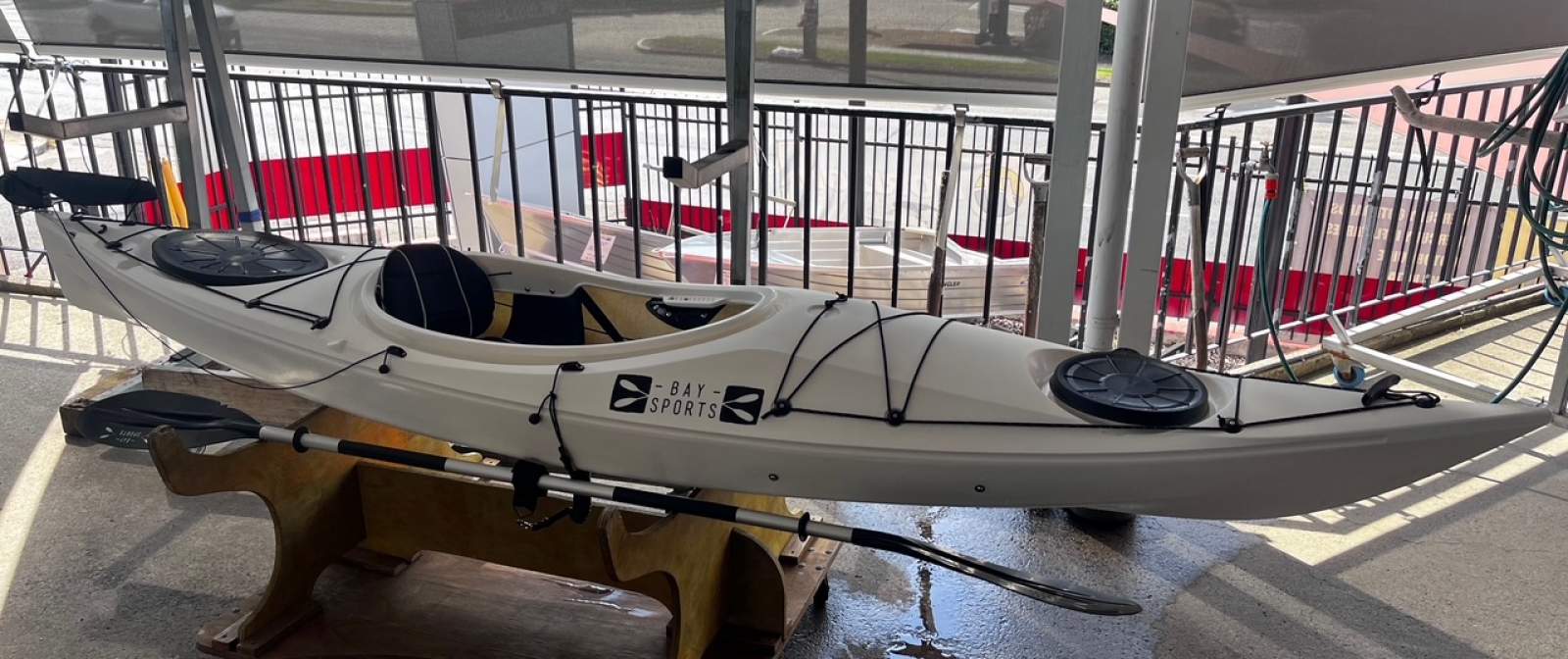 Used Aquanauta PRO Single Sit In Kayak with rudder and 2 piece paddle