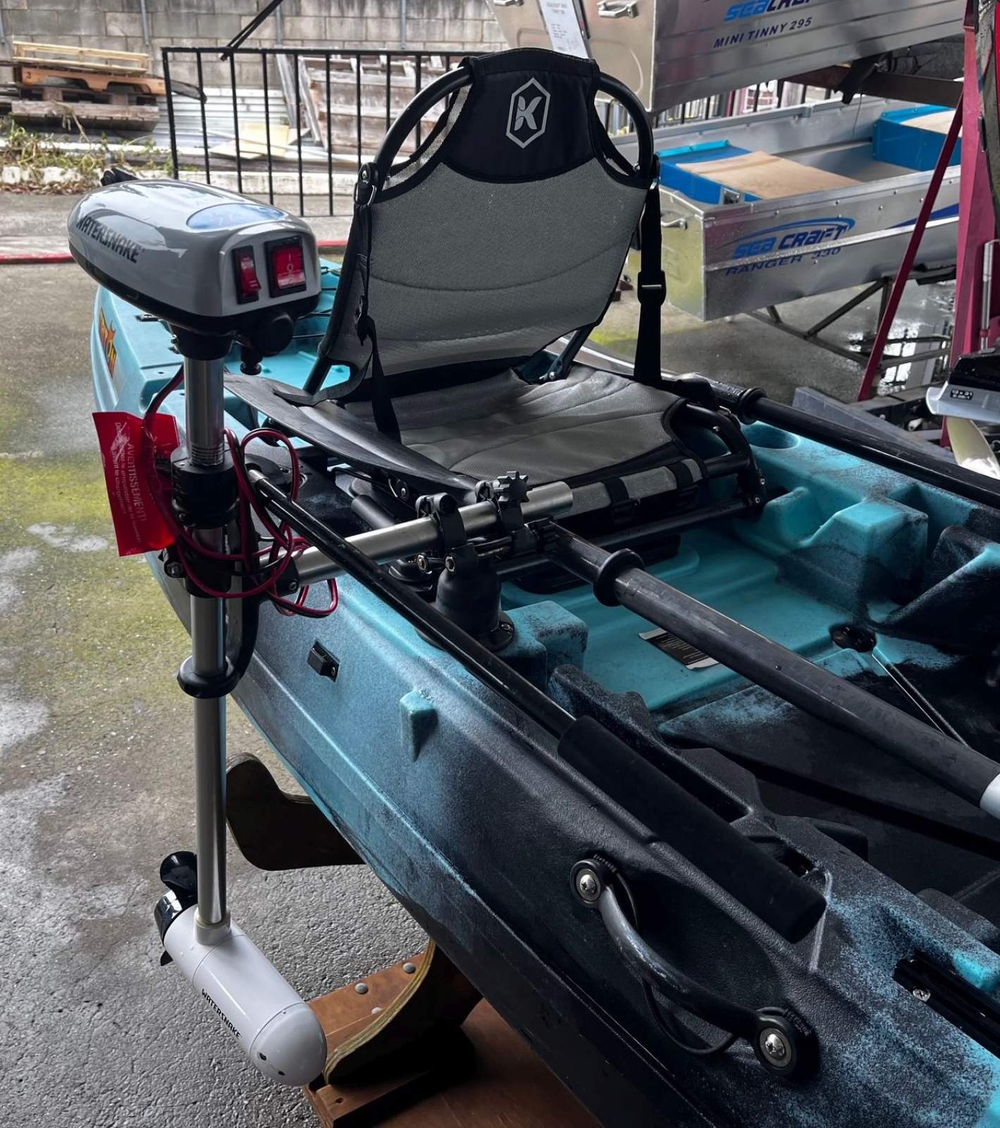 Used Triton Orca double sit on top kayak package with Water Snake trolling
