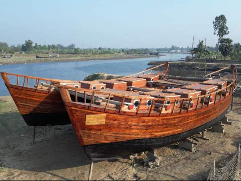 Solid wooden catamaran "Island Girl"