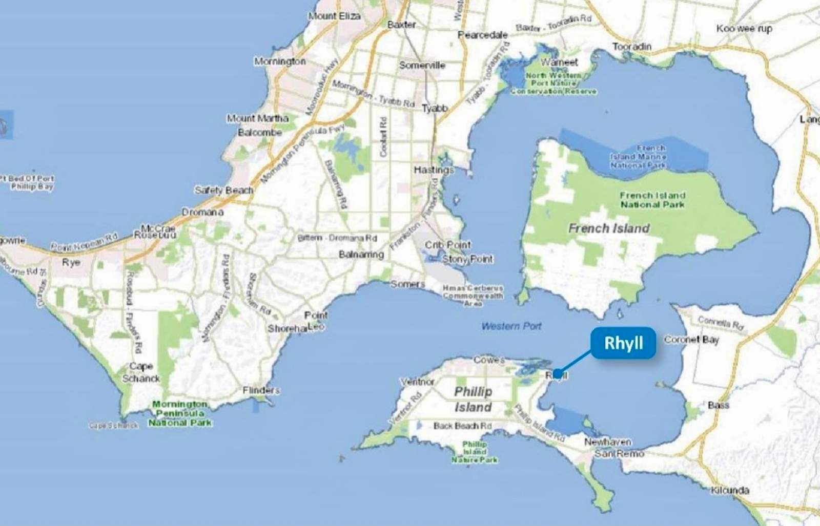 Mooring Rhyll (Westernport, Vic)