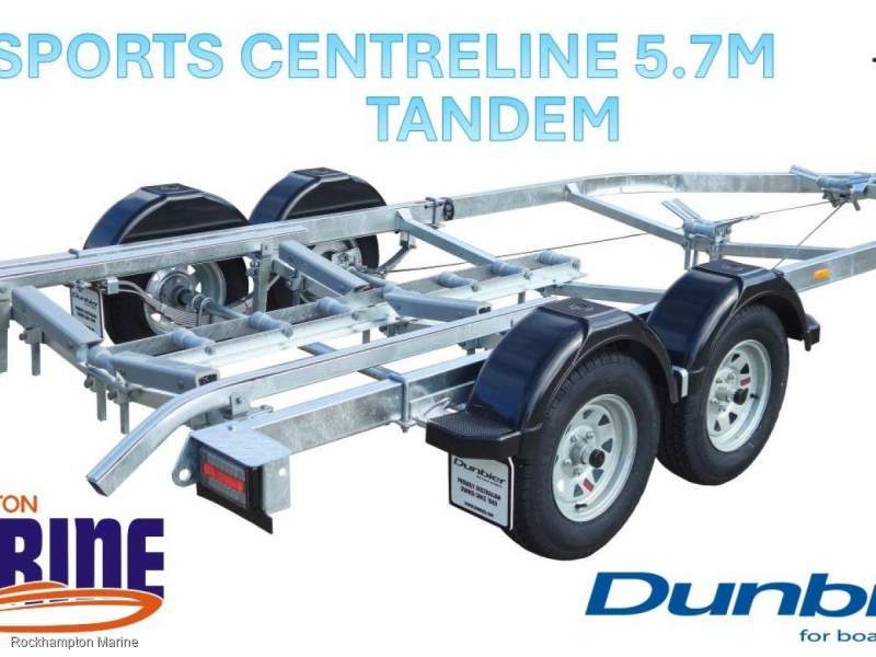 DUNBIER SPORT CENTRELINE TANDEM GALVANISED BOAT TRAILER SUITS BOATS 5.7M