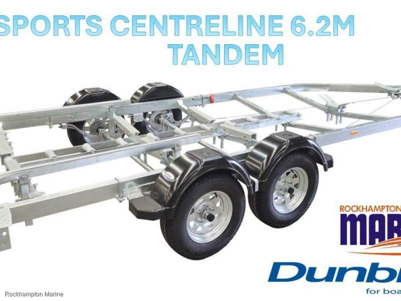 DUNBIER SPORT CENTRELINE TANDEM GALVANISED BOAT TRAILER SUITS BOATS 6.2M